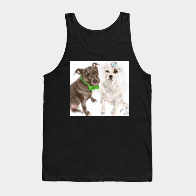 Bride and Groom Dog Wedding Tank Top by LITDigitalArt